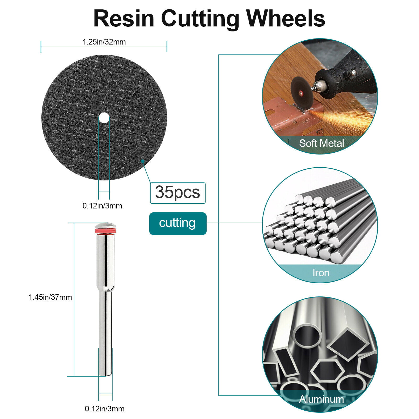 60 Diamond Cutting Wheels For Dremel Rotary Tool die grinder metal Cut Off Disc 