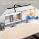 thumbnail image 4 of Lámpara LED de escritorio doble, lámpara de escritorio con 3 modos de color y 10 ajustes de brillo, lámpara de mesa con brazo flexible ajustable de 360° para lectura, hogar y oficina [Negro, 50 cm], 4 of 8