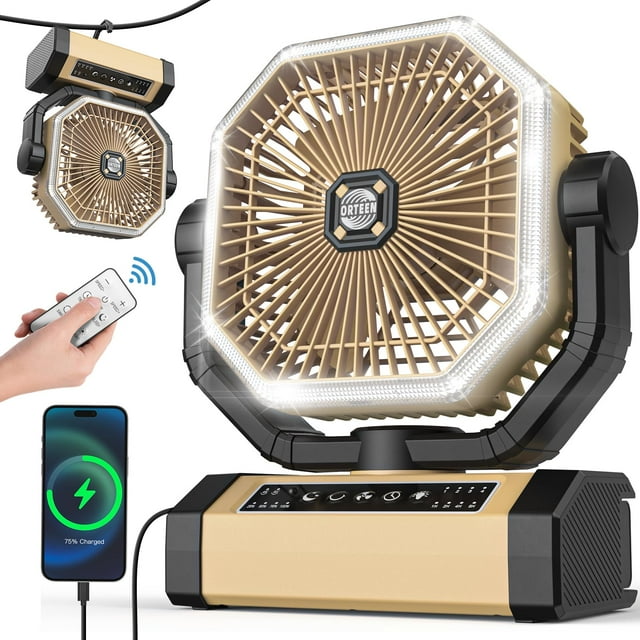 Lámpara remota para acampar Orteen, recargable, 9 pulgadas, 10000 mAh