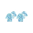 thumbnail image 2 of BemeyourBBs Toddler Baby Boys One Piece Swimsuit Rash Guard Set Infant Boys Bathing Suit Shark Turtle Print Long Sleeve Mock Neck Zipper Swimwear with Sun Hat 2 Pcs Summer Beachwear, 2 of 9