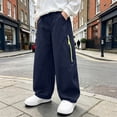 thumbnail image 2 of Tranfacy Boys 5-15 Years Fall Pants Sports Sweatpants Elastic Waist Large Pockets Casual Trousers, 2 of 5