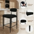 thumbnail image 5 of Morden Fort Counter Height Bar Stools Set of 2, 26" Boucle Barstools with Backrest and Metal Legs, Island Chairs for Kitchen Island, Dining Room, 5 of 9