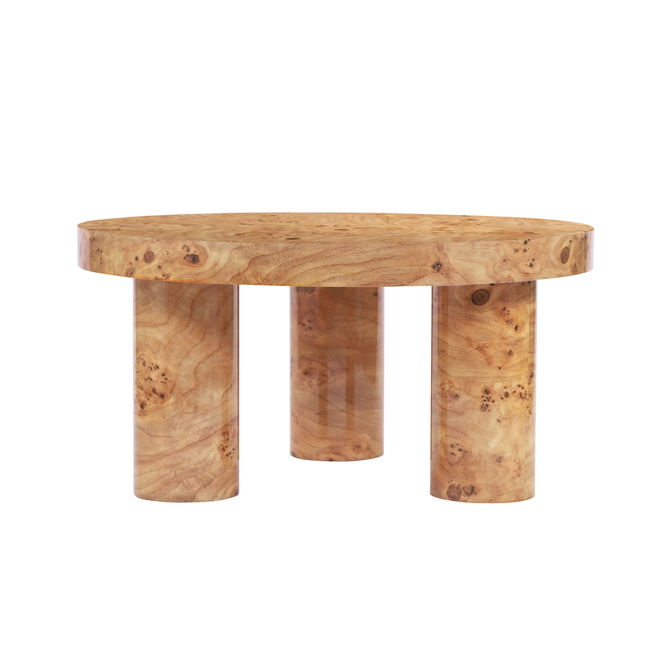 Christopher Knight Home 31.5" Round Coffee Table with Sculptural 3-Leg Base, Natural