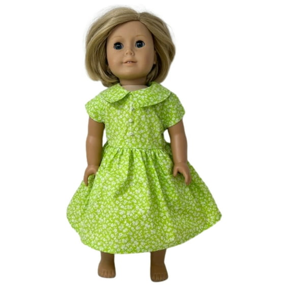 Doll Clothes Superstore  18-Inch Doll Lime Dress – Handmade & Casual Style