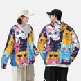 thumbnail image 2 of KLL Colorful Cats Pattern Art Print Men's Women’s UPF 50+ Sun Protection Outdoor Hoodie Jacket Long Sleeve Fishing Hiking Performance Shirt- XX-Large, 2 of 5