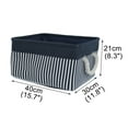 thumbnail image 4 of PiccoCasa Canvas Foldable Cube Containers Striped Storage Baskets with Rope Handles, Navy Blue Medium, 4 of 6