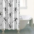 thumbnail image 4 of White Dancing Skeleton Pattern Shower Curtain 36"x72" ,Bathroom Decorative Shower Curtains Set with 12 Hooks,Modern Waterproof Washable Shower Curtain, 4 of 6