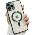thumbnail image 2 of Magnetic Case for iPhone 13 Pro Case Compatible with MagSafe Built-in Camera Lens Protector Soft Slim Shockproof Clear Phone Case for 13 Pro 6.1" - Green, 2 of 12