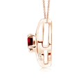 thumbnail image 2 of ANGARA Lab Grown Shell Style Oval Ruby and Lab Diamond Pendant for Women in 14K Rose Gold (Size-4x3mm) | July Birthstone, Birthday, Anniversary, Jewelry Gift for Women | Lab-Grown Ruby Necklace, 2 of 7