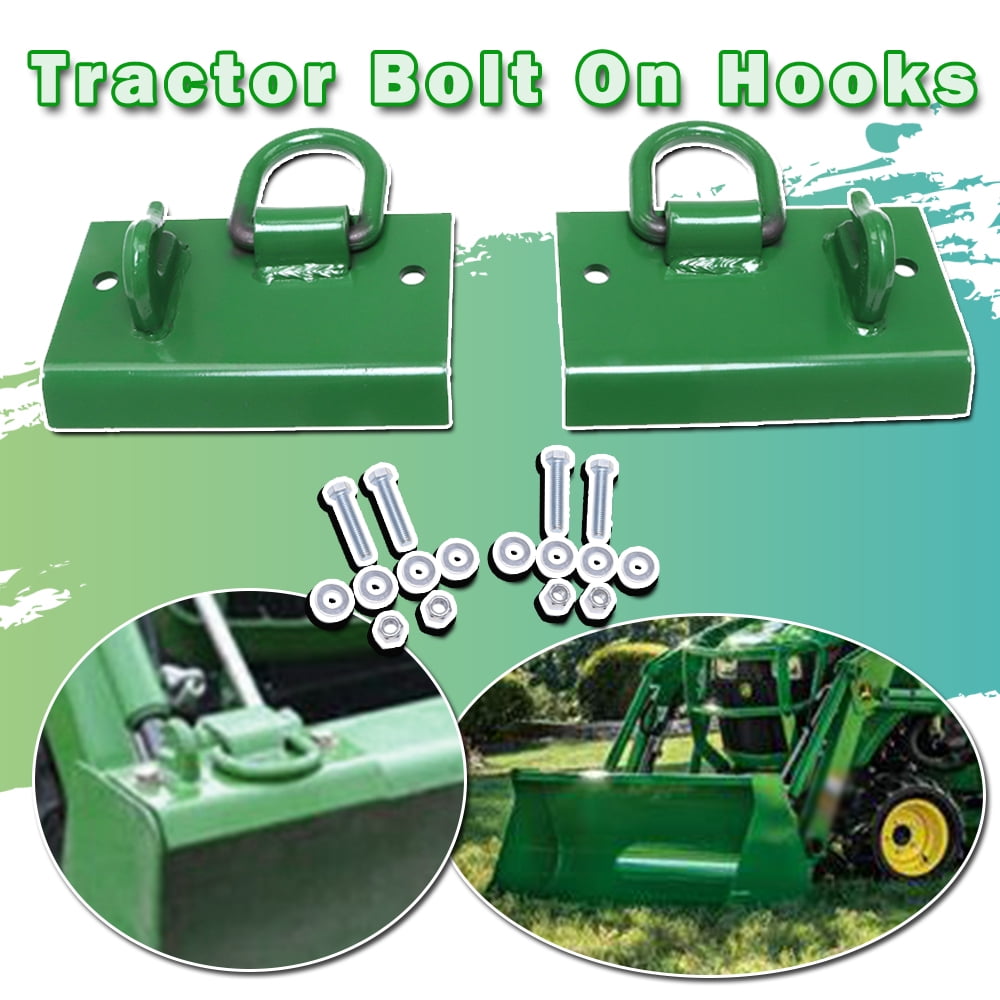 ELITEWILL Tractor Bucket Hooks Bolt On Grab Hooks & D Ring Fit for John