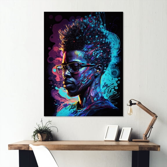 Designart "Malcolm X Celebrity Illustration II" Celebrity Metal Wall Art Prints