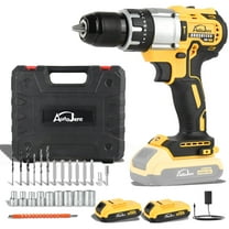 20V Cordless Drill Driver 1/2" Keyless Chuck 798 in-lbs 25 3 Clutch 2 Speed Modes Power Drill with 2 x 1.5Ah Li-ion Battery, Fast Charger, 24pcs Accessories and Carry Case