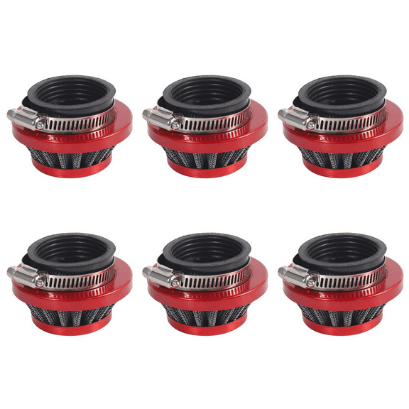 6pcs 44Mm Air Filter for 47Cc 49Cc 2 Stroke Super Pocket Mini Dirt Bike Atv Quad Aluminium Air Filter Set Red