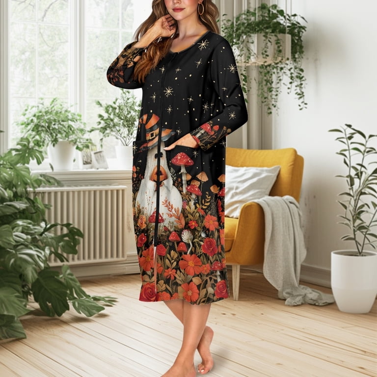 knee length dresses for ladies Grey Stargazer Lily Ladies Dressing Gown main image 1