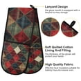 thumbnail image 2 of Yayeee Double Oven Mitt Kitchen Heat Resistant Baking 35" x7" Quilted Glove, Dark Tartan Pattern, 2 of 6