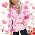 thumbnail image 2 of Hoodies for Teen Girls Valentine's Day Casual Long Sleeve Crewneck Sweatshirt 2026 Cute Hooded Pullover Tops with Pockets Size 3-14, 2 of 6