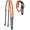 Black Orange, variant on 54" Horse English Black Leather Rubber Grip Schooling TRAINING Reins 805LR23OR