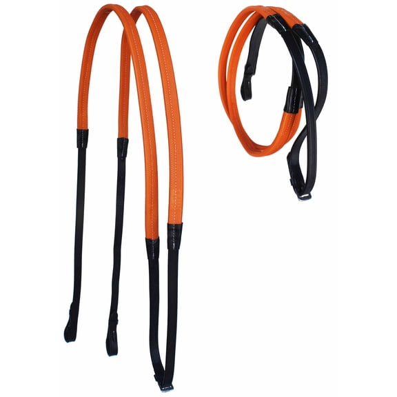 54" Horse English Black Leather Rubber Grip Schooling TRAINING Reins 805LR23OR