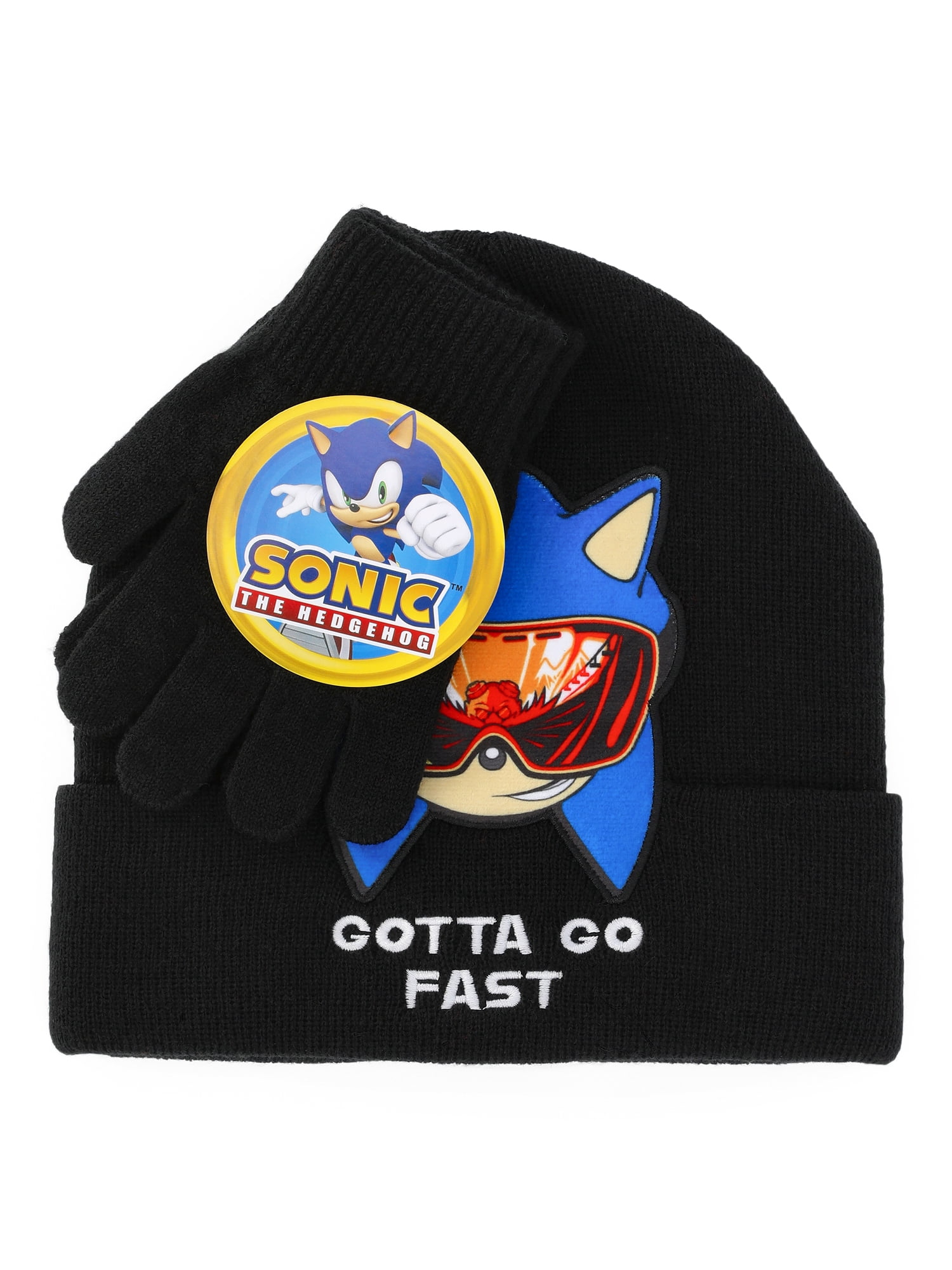 Sonic the Hedgehog Graphic Beanie Hat and Gloves Set, 2-Piece