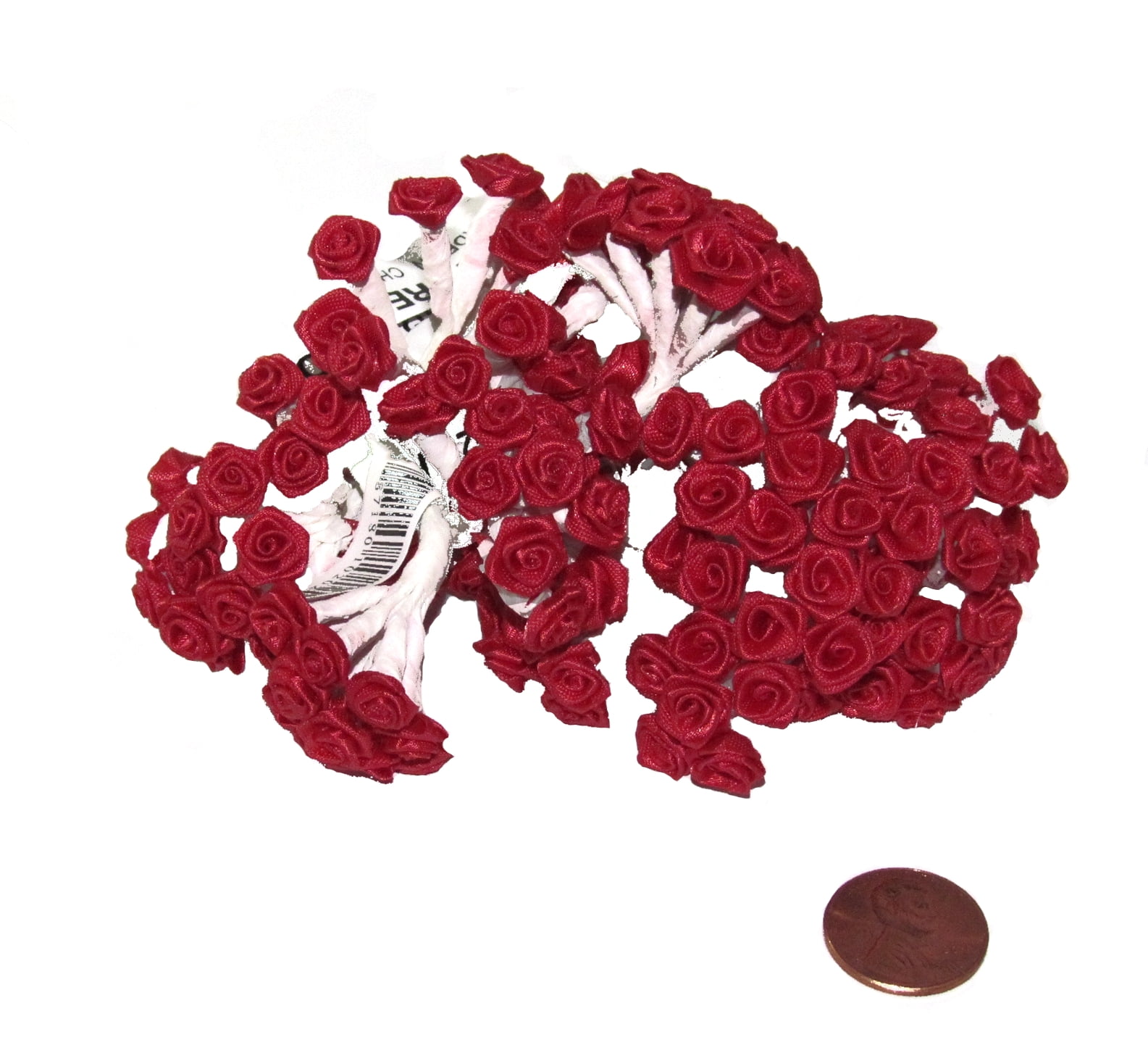 144 Silk Mini Wrap Roses Wedding Shower Flower Picks Red