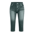 thumbnail image 4 of Kilaqueen Jeggings for Women Pull On Skinny Capri Jeans Stretchy High Waisted Faux Denim Capri Leggings Casual Cropped Yoga Pants, 4 of 5