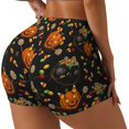 thumbnail image 3 of Workout Shorts Women, Spooky Sweets Biker Shorts for Women Running Gym Spandex Shorts Tummy Control, 3 of 8