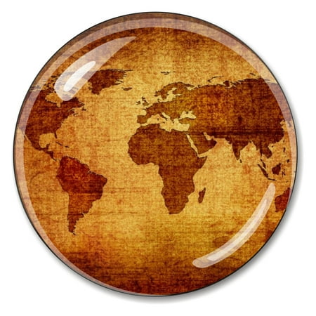 Optical Crystal Diamond Paperweight - Antique Sepia Map Crystal Paperweight