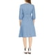 thumbnail image 3 of Vestido de camisa con cuello en V y mangas 3/4 de INSPIRE CHIC para mujer con cinturón L Azul, 3 of 7