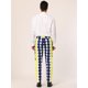 thumbnail image 5 of Pantalones de vestir ajustados con frente plano y bloque de color con estampado geométrico informal para hombre S Amarillo Negro, 5 of 6