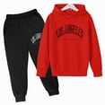 thumbnail image 2 of Taybagh Girls Outfits Size 6 Clothes for Teen Girls Letter Printed Tracksuit Set Pullover Sweatshirt Winter Sport Outfits, 2 of 4