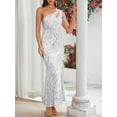 thumbnail image 4 of Elegant Sequin Dresses for Wedding Guest One Shoulder Dress for Women with Bead Maxi Formal Gowns, 4 of 6