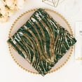 thumbnail image 4 of Balsa Circle 20x20 in Hunter Green Gold Wavy Embroidered Sequin Tulle Net Fabric Table Napkin Party Events Decorations Supplies, 4 of 8