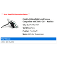 thumbnail image 2 of Front Left Headlight Level Sensor - Compatible with 2006 - 2011 Audi A6 2007 2008 2009 2010, 2 of 2