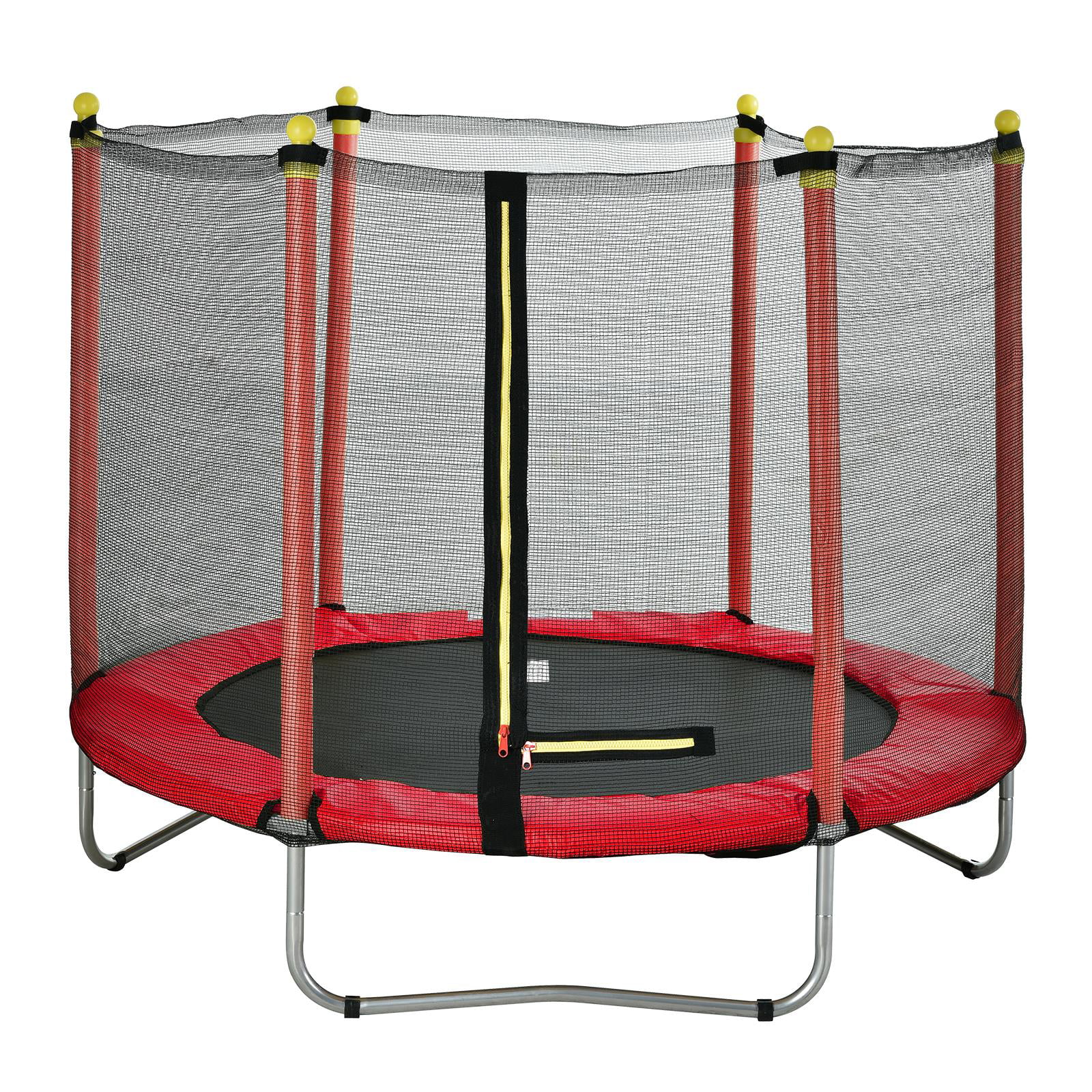 Zimtown My First Small 60 inches Kids Mini Round Trampoline Combo, with Surround Enclosure, Red