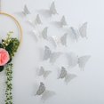 thumbnail image 1 of Decoración de pared con mariposas, espejo de bricolaje, pegatinas de mariposas 3D, calcomanías de mariposas extraíbles para el hogar, dormitorio, baño, sala de estar (mariposa, plata), 1 of 6