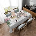 thumbnail image 4 of Pink Spring Floral Rectangle Tablecloth, Wooden Elegant Farmhouse Botanical Waterproof & StainResistant Tablecloth, Washable Oil-proof Table Cover for Dining/Party/Wedding/Camping/Buffet 60x102 In, 4 of 9