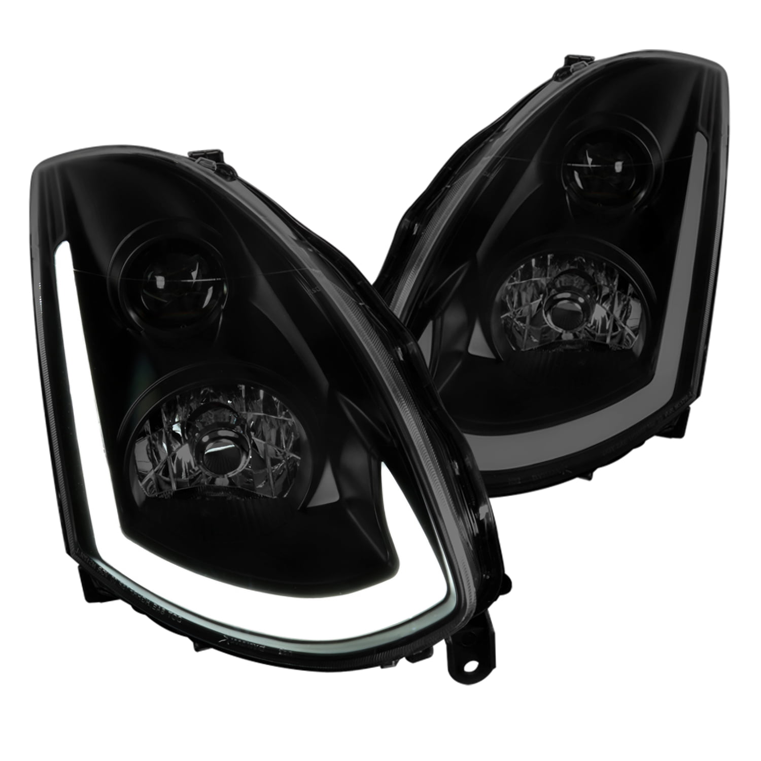 For 05-06 Infiniti G35 4Dr Sedan Dual Halo Projector Headlights w/ LED Strip L+R