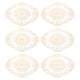 thumbnail image 1 of 6Pack 12x16in Mantel Individual Retro de Encaje Ovalado Doilies de Croché Color Beige Puro, 1 of 7