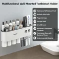 thumbnail image 4 of Soporte magnético para cepillos de dientes invertidos con adsorción para baño, exprimidor automático de pasta de dientes para pared, accesorios de baño, 4 of 5