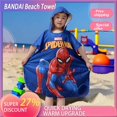 thumbnail image 2 of Nueva capa de toalla con capucha de dibujos animados para niños de Bandai Spider-man Aisha, bata de baño para bebés, toalla de playa especial para niños y niñas que nadan, 2 of 5