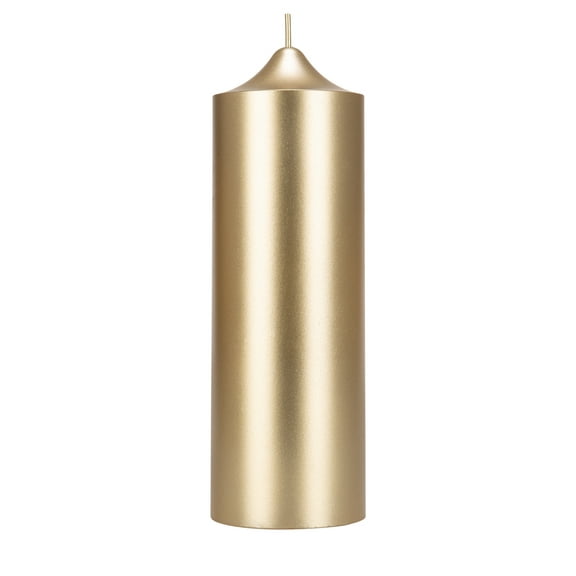 Mega Candles 1 pc Unscented Gold Dome Top Round Pillar Candle, Hand Poured Premium Wax Candles 3 Inch x 9 Inch, Home Décor, Wedding Receptions, Baby Showers, Birthdays, Celebrations, Party & More