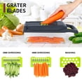 thumbnail image 4 of Vegetable Chopper Mandoline Slicer,Veggie Chopper, Multifunctional 10 in 1 Food Choppers, Kitchen Vegetable Slicer Dicer Cutter,Onion Mincer,Cheese Grater,Colander Basket,Kitchen Gadgets (Gray/Green), 4 of 7