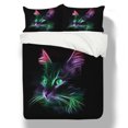 thumbnail image 2 of Bedding Set Children Duvet Cover Set with Cloth Bag 3D Green Black Cat Print Bedding Set,Queen (90"x90"), 2 of 6