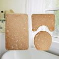 thumbnail image 3 of Three Pieces Bathroom Mat Set Flannel Embossed Shells Nonslip Bath Bathtub U-shape Rug Carpet Toilet Seat Lid Cover (Go, 3 of 8