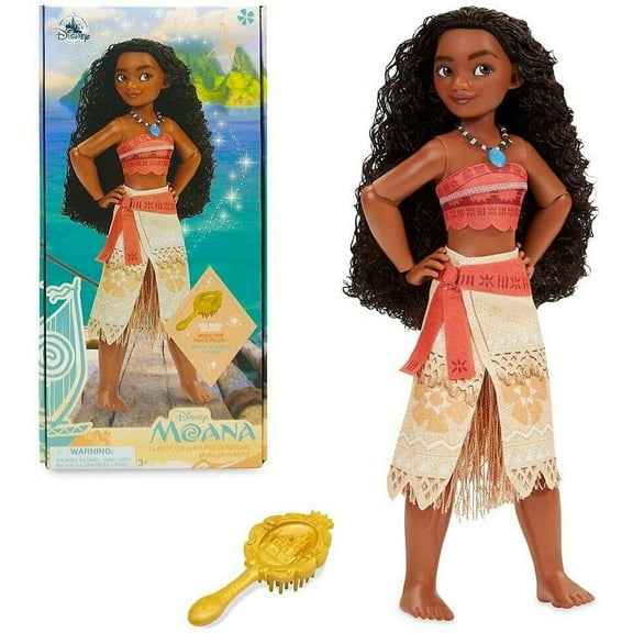 Classic Princess Moana 11.5” Doll & Brush Hairbrush Figure Holiday Gift Disney New