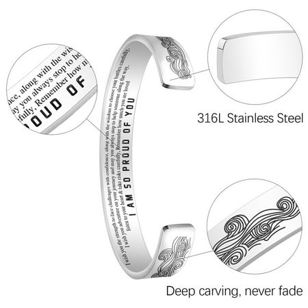 Shiyao Shiyao Inspirational Bracelets Personalized Gift I Am So Proud Of You Bracelets Birthday Graduation Christmas Gifts For Daughter Granddaughter From Mom Grandma Dad Grandpa Walmart Com Walmart Com