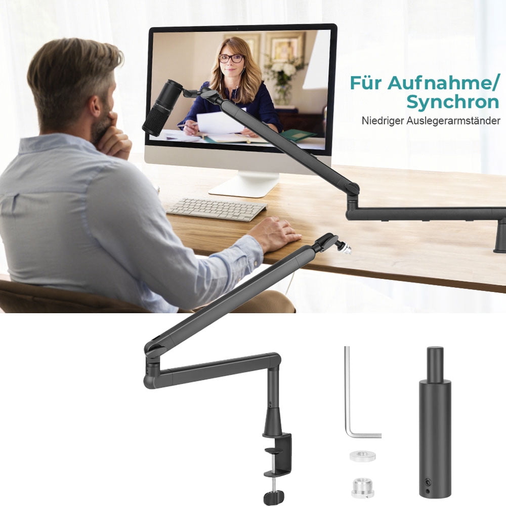 VIVIHEYDAY Heavy Duty Microphone Arm Stand, Adjustable Mic Boom Arm Stand with 3/8" to 5/8" Adapter