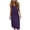 Purple, variant on Efsteb Women Summer Dresses Spaghetti Strap V-Neck Drawstring Waist Midi Dress Solid Color Casual Dress with Side Pockets (Wine,XL)