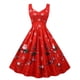 thumbnail image 1 of Vestido de fiesta informal con estampado navideño sin mangas y espalda descubierta para mujer Fridja  hjkh302, 1 of 9