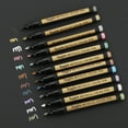 thumbnail image 6 of Uxcell Metallic Marker Pens, 3 Pack Paint Pens Medium Point Colored Markers Art Marker Pen, Black, 6 of 7